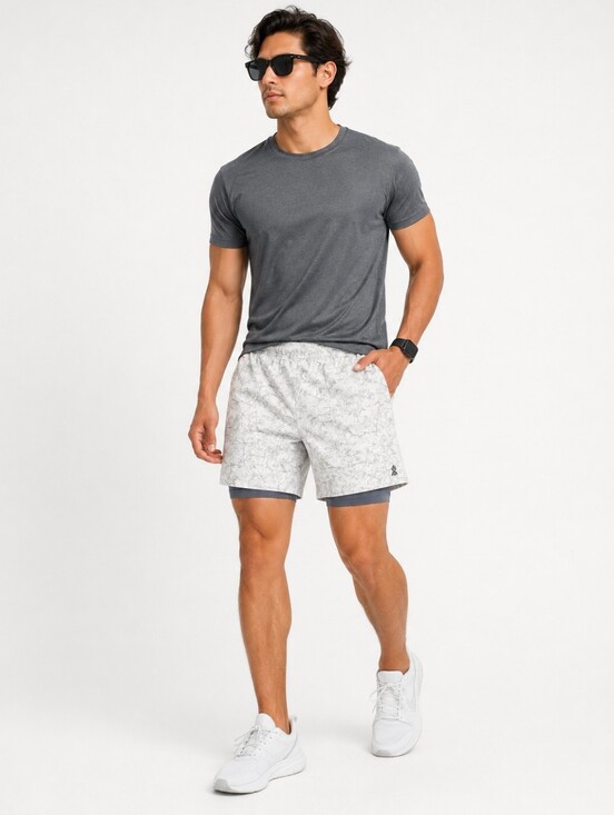 chubbies Other - Chubbies Ultimate Training Shorts L Gray Marble Print Lined 5.5" Zip Pocket Men